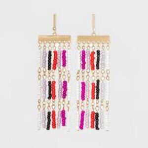 A‎ New Day Beaded Fringe Dangle Earrings – Multicolor